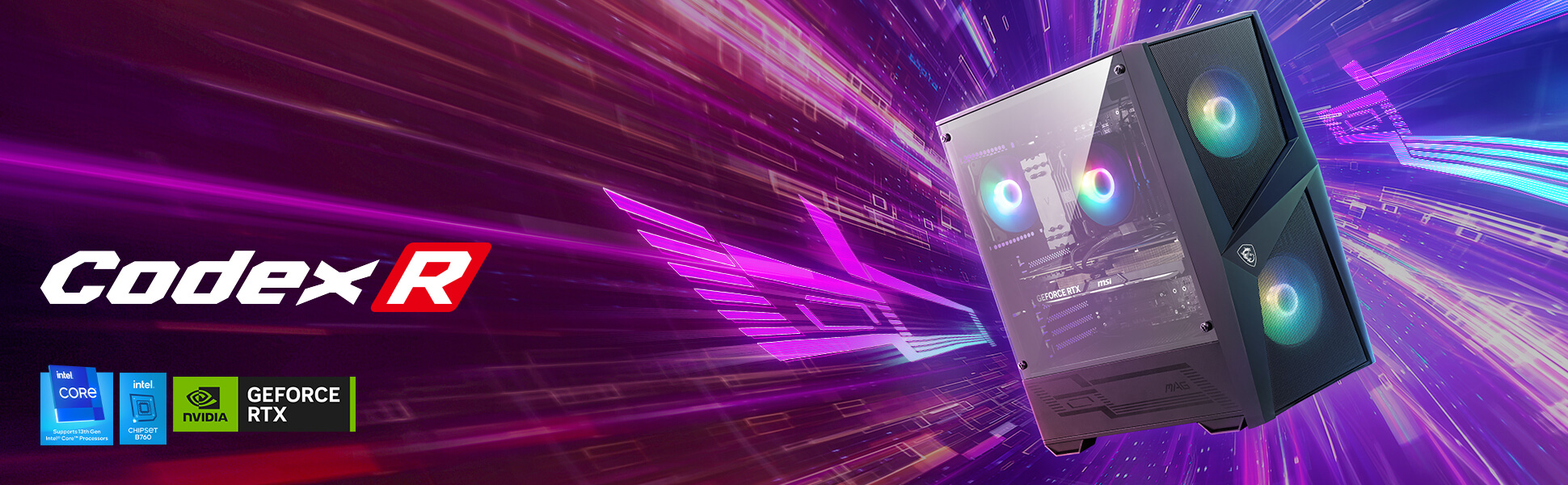 MSI Gaming Desktop Codex R 13NUC5-087US Intel Core i5-13400F 16GB DDR5 1 TB PCIe SSD GeForce RTX 4060 Windows 11 Home 64-bit 1 Codex R series gaming desktop